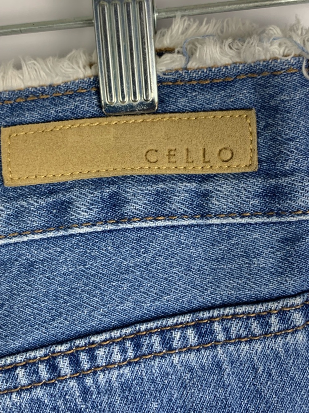 Cello Jeans Womens 11 Blue Wide Leg High Rise Raw Hem Distressed Denim - Picture 6 of 15